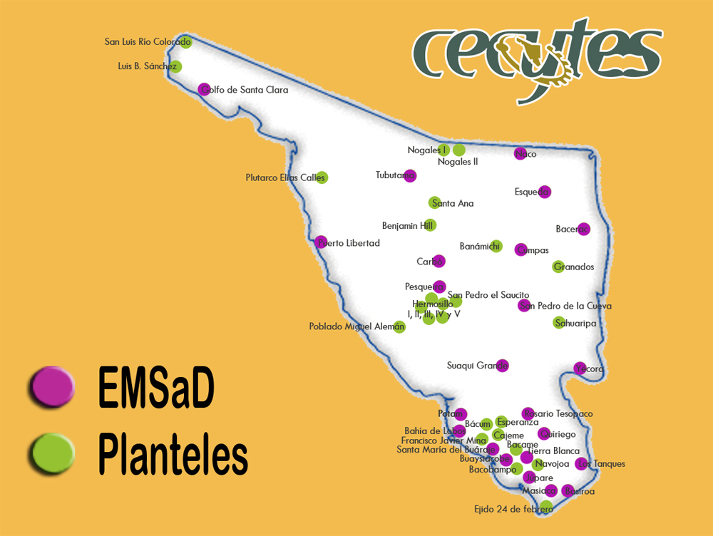 Mapa CECYTES